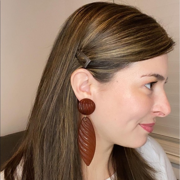 Amazing Vintage Brown Statement Earrings - Picture 8 of 8